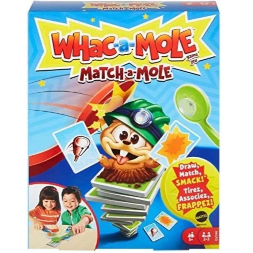 WHAC-A-MOLE Match-A-MOLE Kids Card Matching Game with Mole Smackers Games Toy S